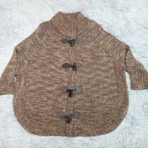 DB Womens Sweater‎ Cardigan Brown Plus 2X Wool Toggle Comfort Cozy Career
